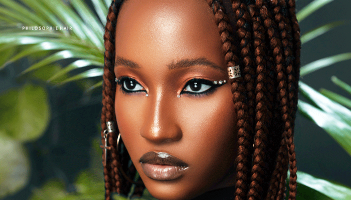 Beautiful Black Woman wearing Box braided hairstyle