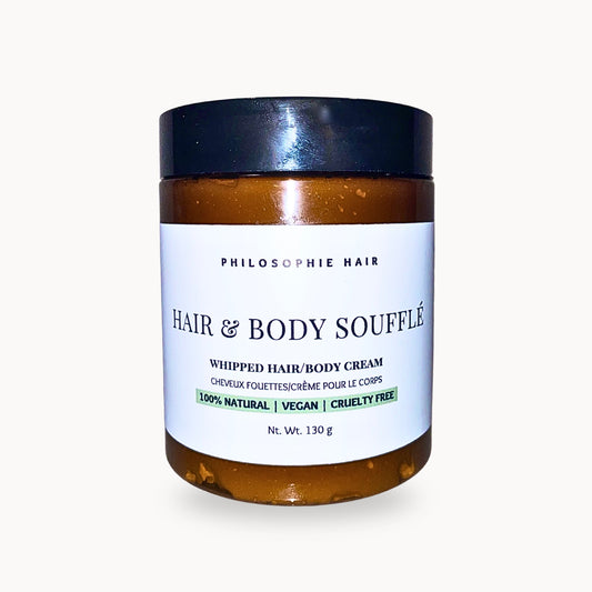 Jar of Philosophie Hair & Body Souffle on a white background