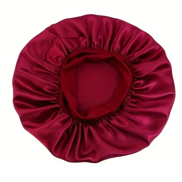 Red Satin Bonnet laying flat