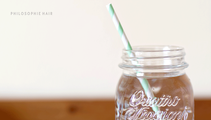PhiloSophie Hair - Blog Post - Mason Jar of water with straw