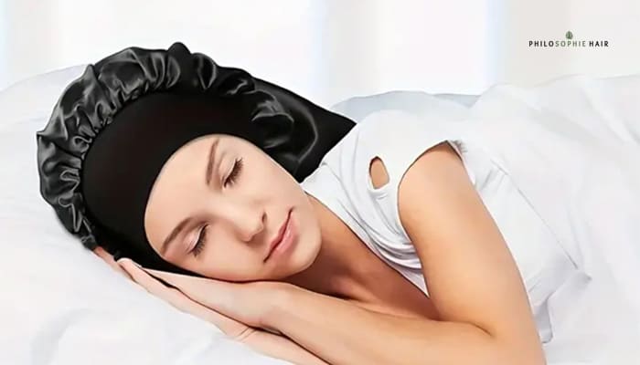 Woman Sleeping in Hair Bonnet