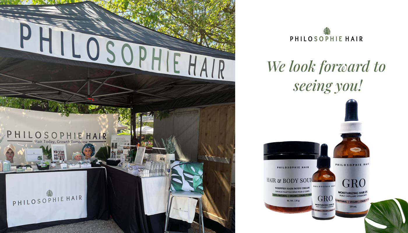 PhiloSophie-Hair-Market-Days tent set up