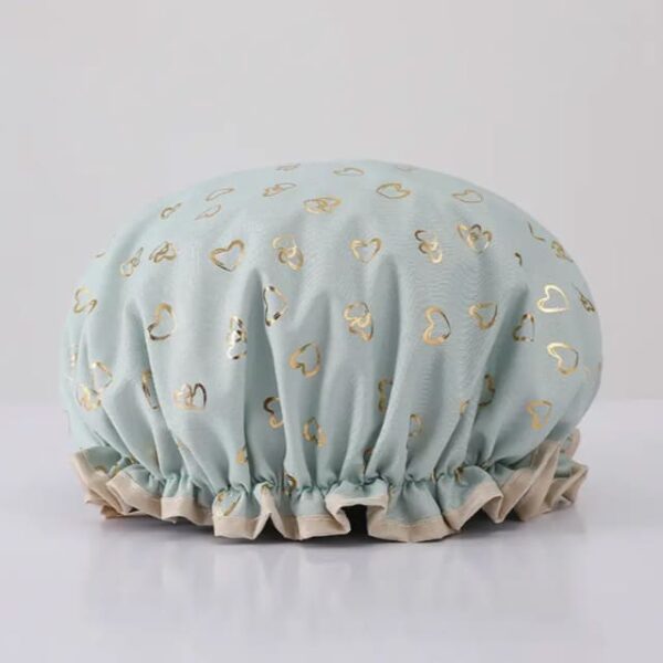 PhiloSophie Hair - Shower Cap - Soft Green with Gold Hearts