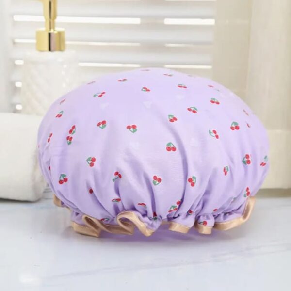 PhiloSophie Hair - Shower Cap - Soft Lilac with Cherries