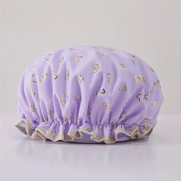 PhiloSophie Hair - Shower Cap - Soft Lilac with Gold Hearts