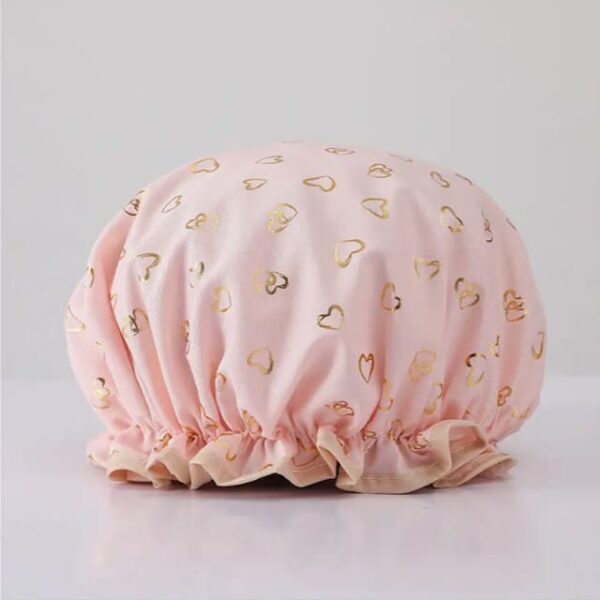 PhiloSophie Hair - Shower Cap - Soft Peach with Gold Hearts