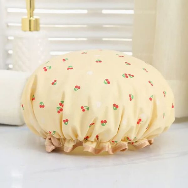 PhiloSophie Hair - Shower Cap - Soft Yellow with Cherries